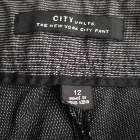 City Unltd Pinstripe Mid-Rise Straight Leg Pant 12 - Picture 7 of 8